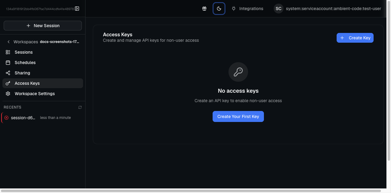 API keys management